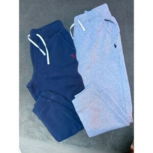 Polo Ralph Lauren Boys Fleece Jogger Sweatpants Bundle Gray Navy Size L 14-16